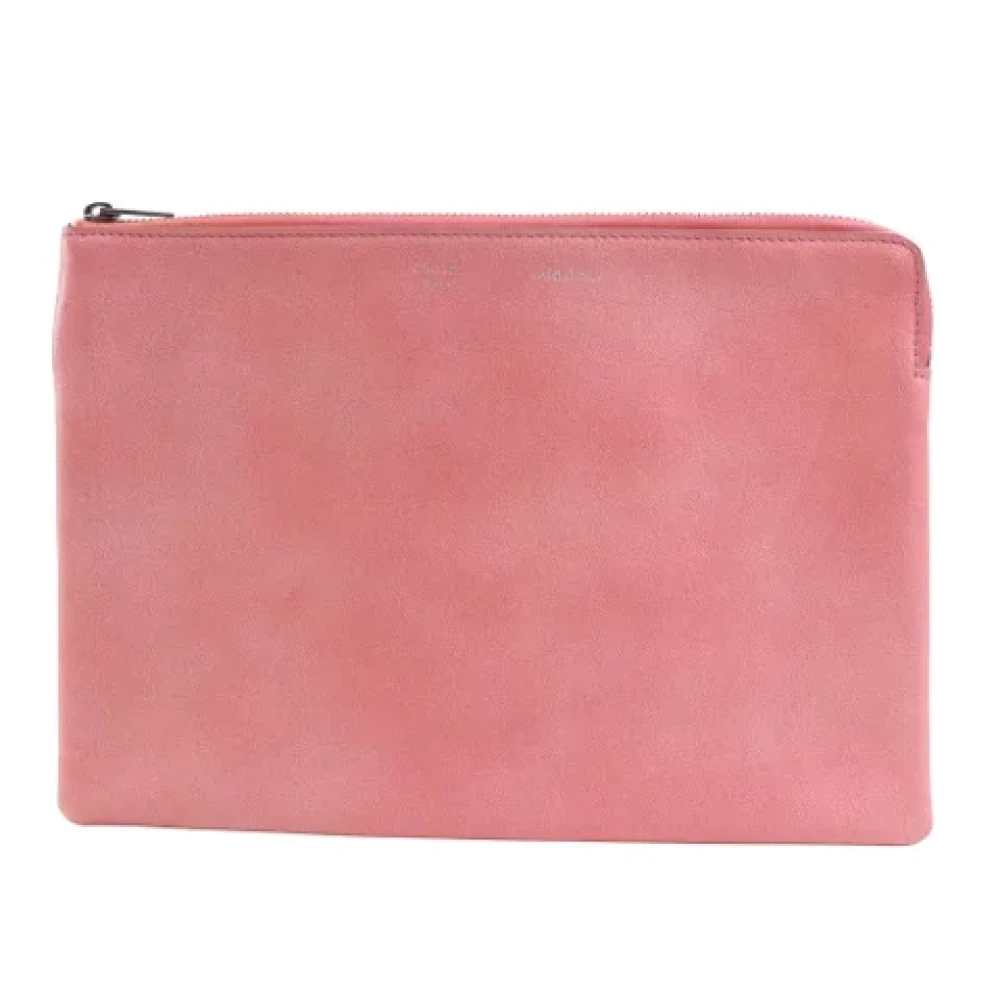 Celine Vintage Pre-owned Leather clutches Pink Dames