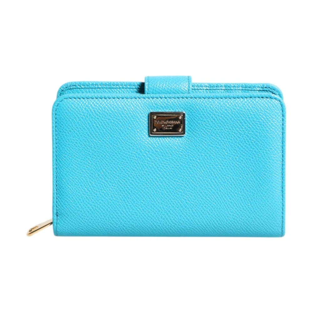 Dolce & Gabbana Blue Patent Leather Bifold Clutch Wallet - Female - Wallets & Cardholders - One Size - Accessories