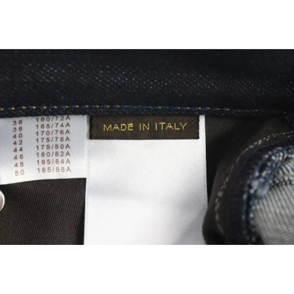 Louis Vuitton Vintage Brun Denim LV Jeans Gemaakt in Italië Brown Dames