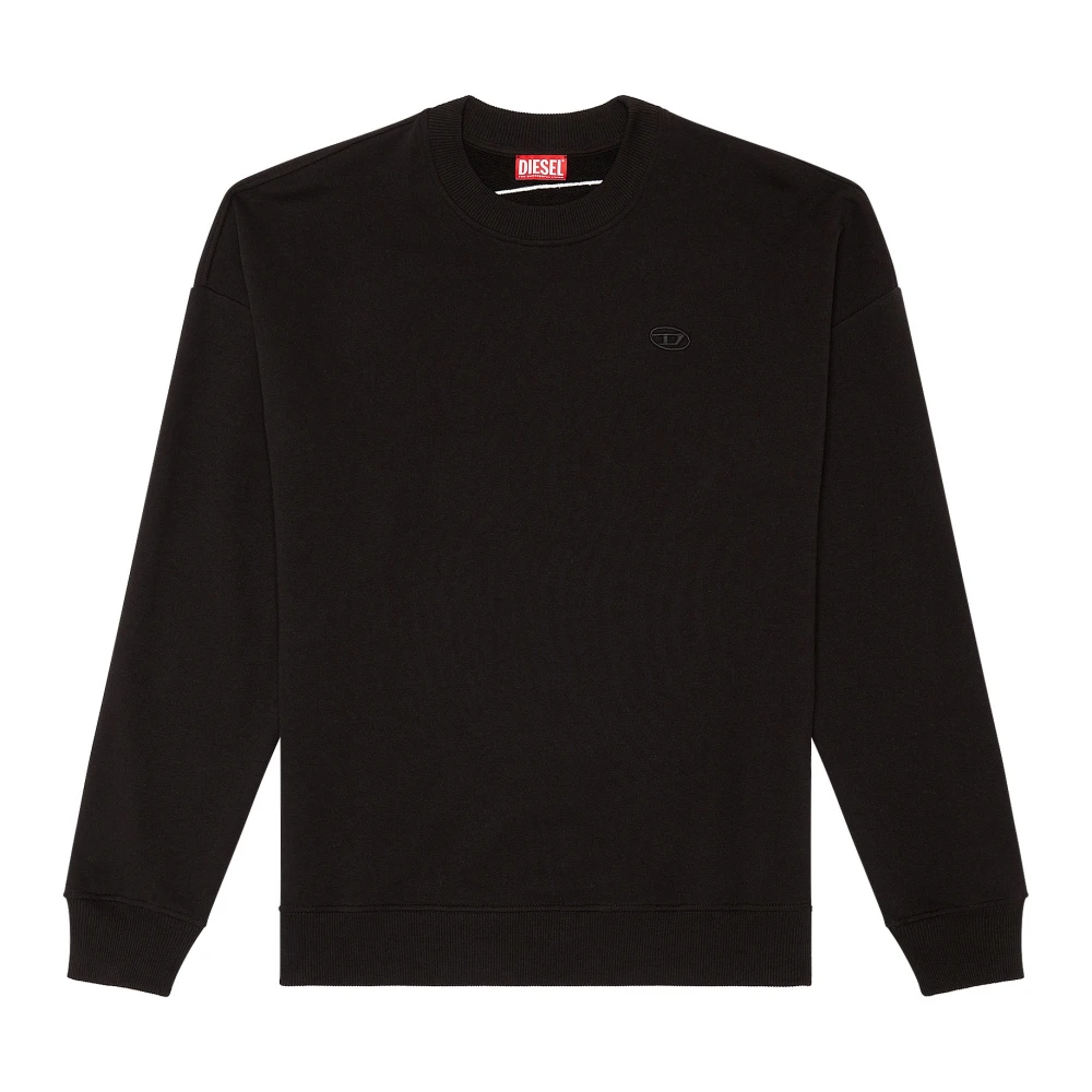 Diesel Men's Black Sweatshirts, M, Sweatshirt With Logo Embroidery