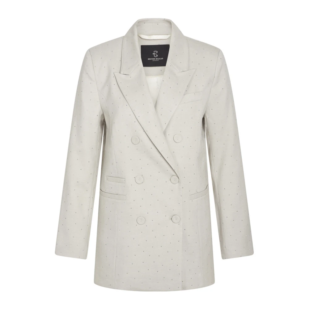 Bruuns Bazaar Elegante Blazer met Similistensdetails Beige Dames