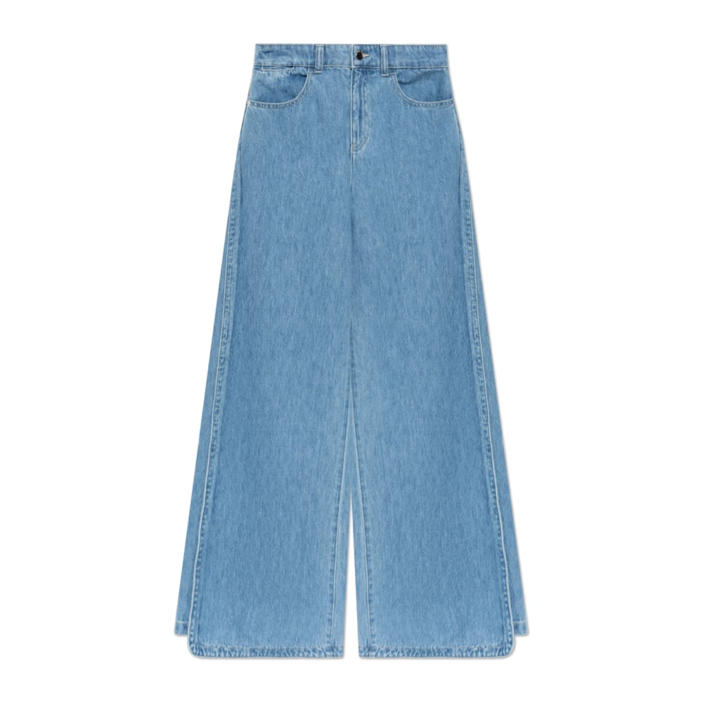 Emporio Armani Vrouw Blauw Jeans Dames, W25, Katoen, Wide-Leg Jeans