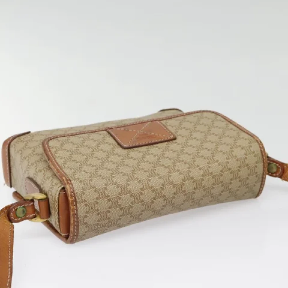 Celine Vintage Pre-owned Leather shoulder-bags Beige Dames