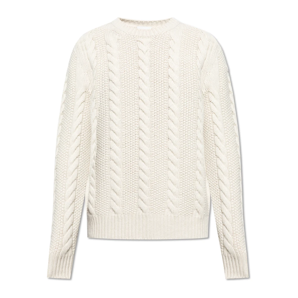 Moncler Wollen trui met decoratief breisel Beige Heren