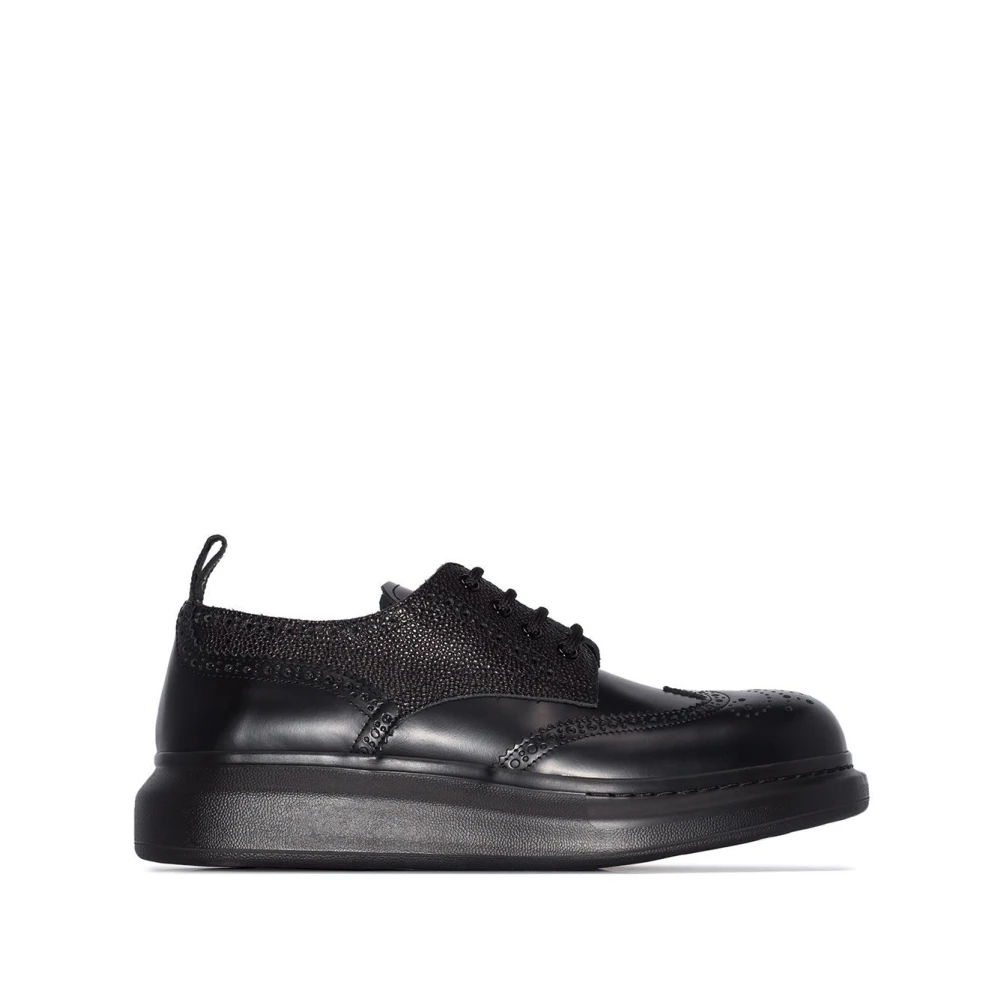 Alexander McQueen Svarta platta skor med 3,5 cm klack Black, Herr