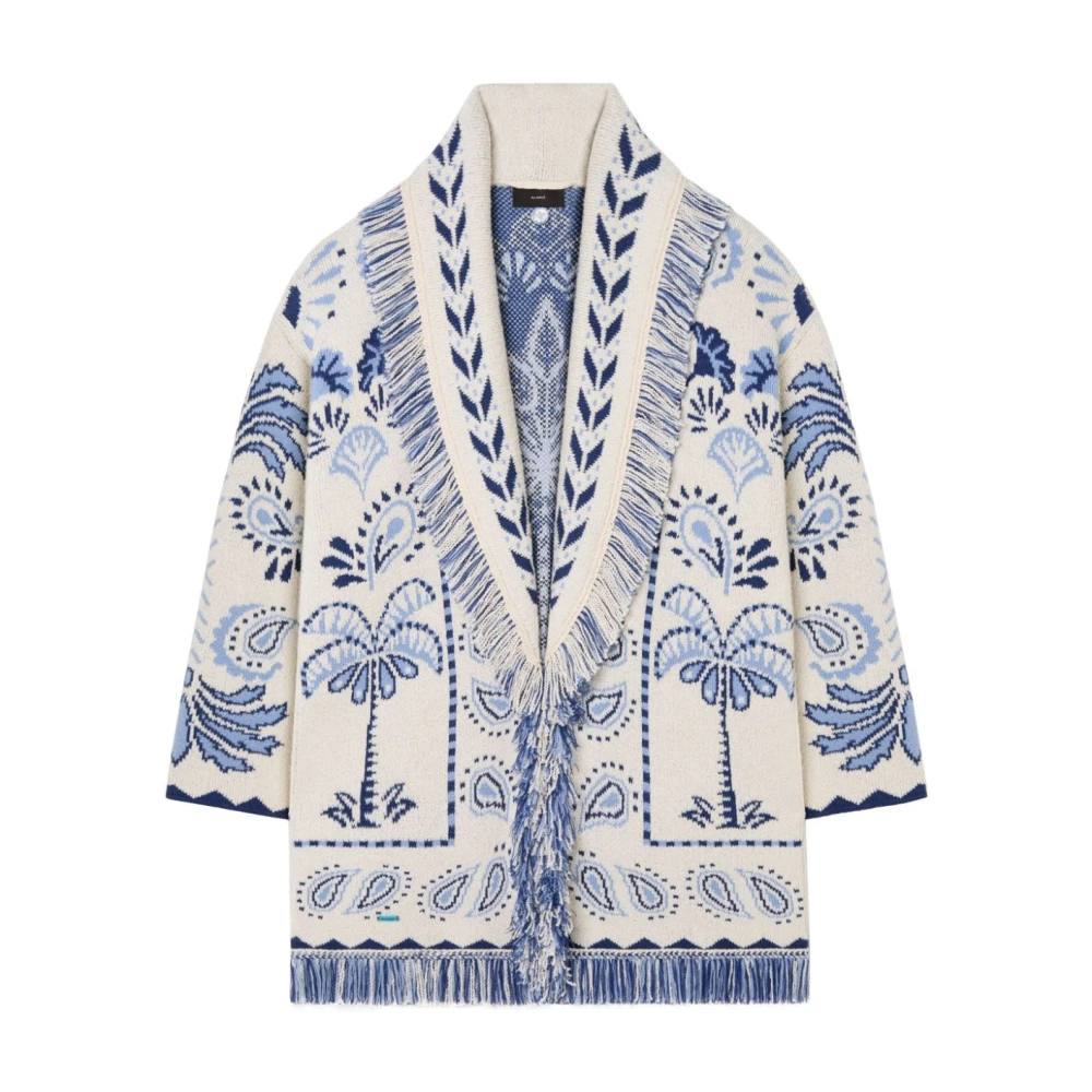 Alanui Witte Franje V-Hals Trui Multicolor Dames