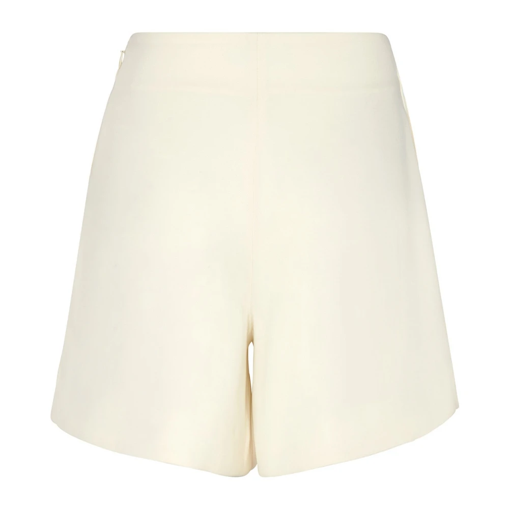 MVP wardrobe Wijdvallende High-Waisted Shorts met Zakken White Dames