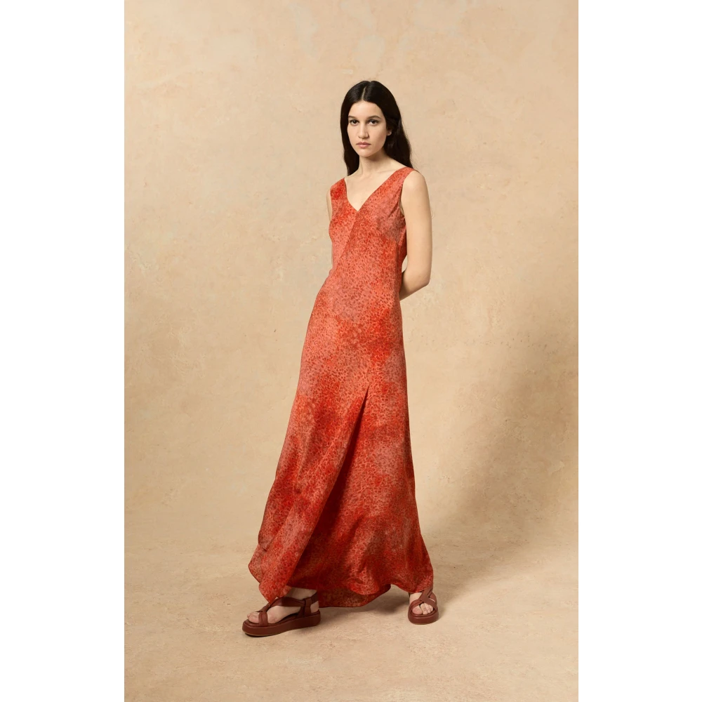 Cortana Zijden Granada Print Jurk Red Dames