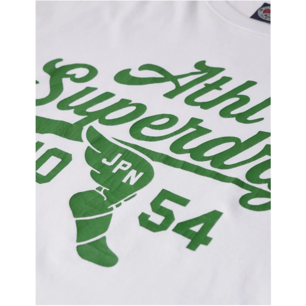 Superdry Wit Track&Field T-shirt met groene print White Heren