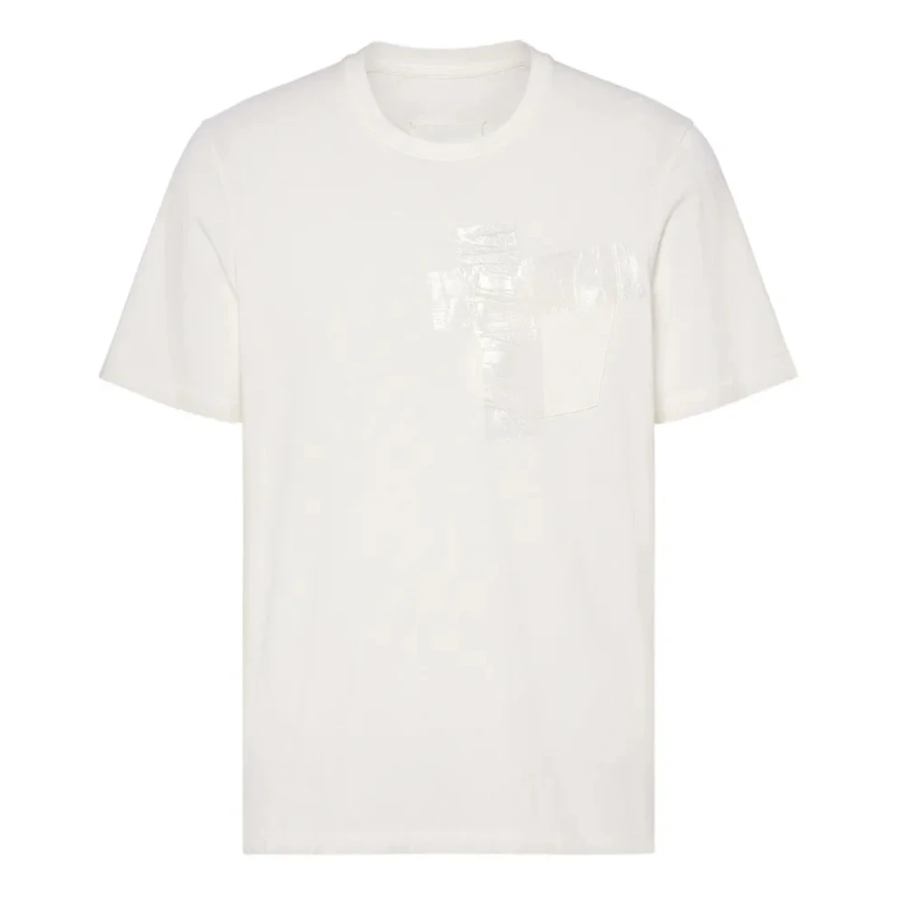 Maison Margiela White T-Shirts, Male, L, Taped Cotton Jersey T-Shirt