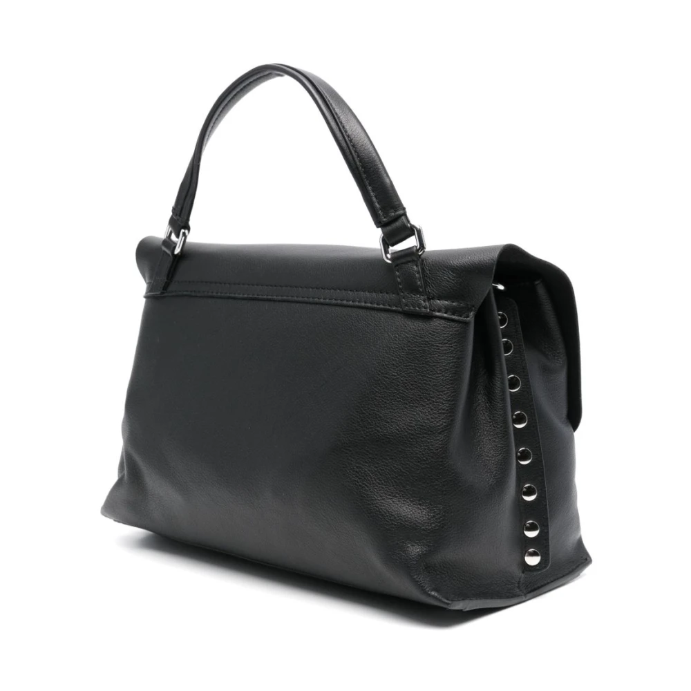 Zanellato Zwarte Twist-Lock Schoudertas Black Dames