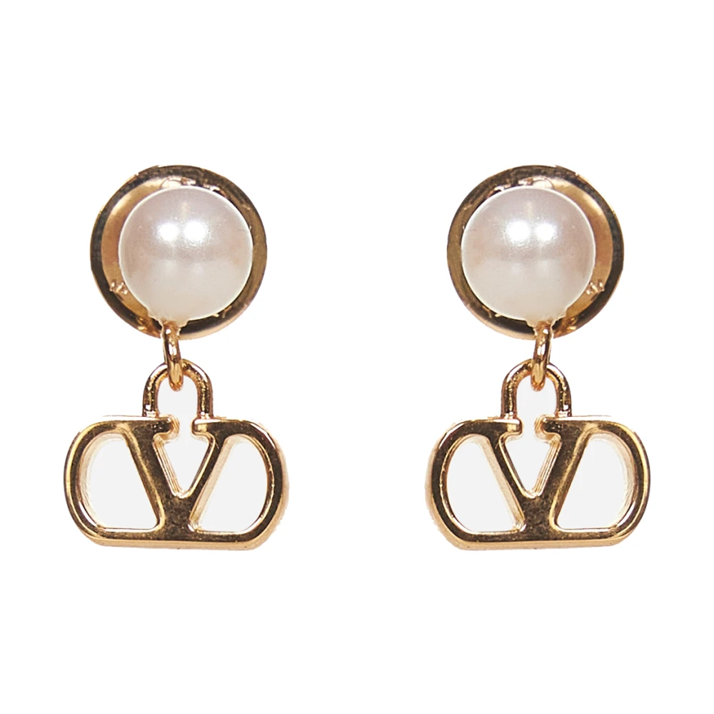 Valentino Garavani Women's Vlogo Signature Metal And Pearl Earrings