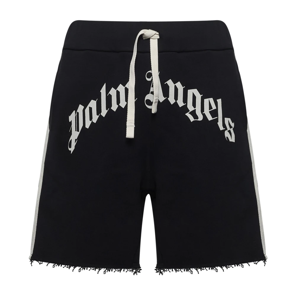 Palm Angels Zwarte Katoenen Shorts met Logoprint Black Heren