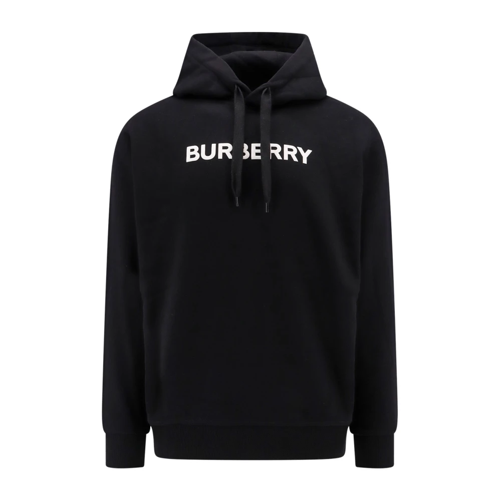 Burberry Katoenen sweatshirt met frontlogo Black Heren