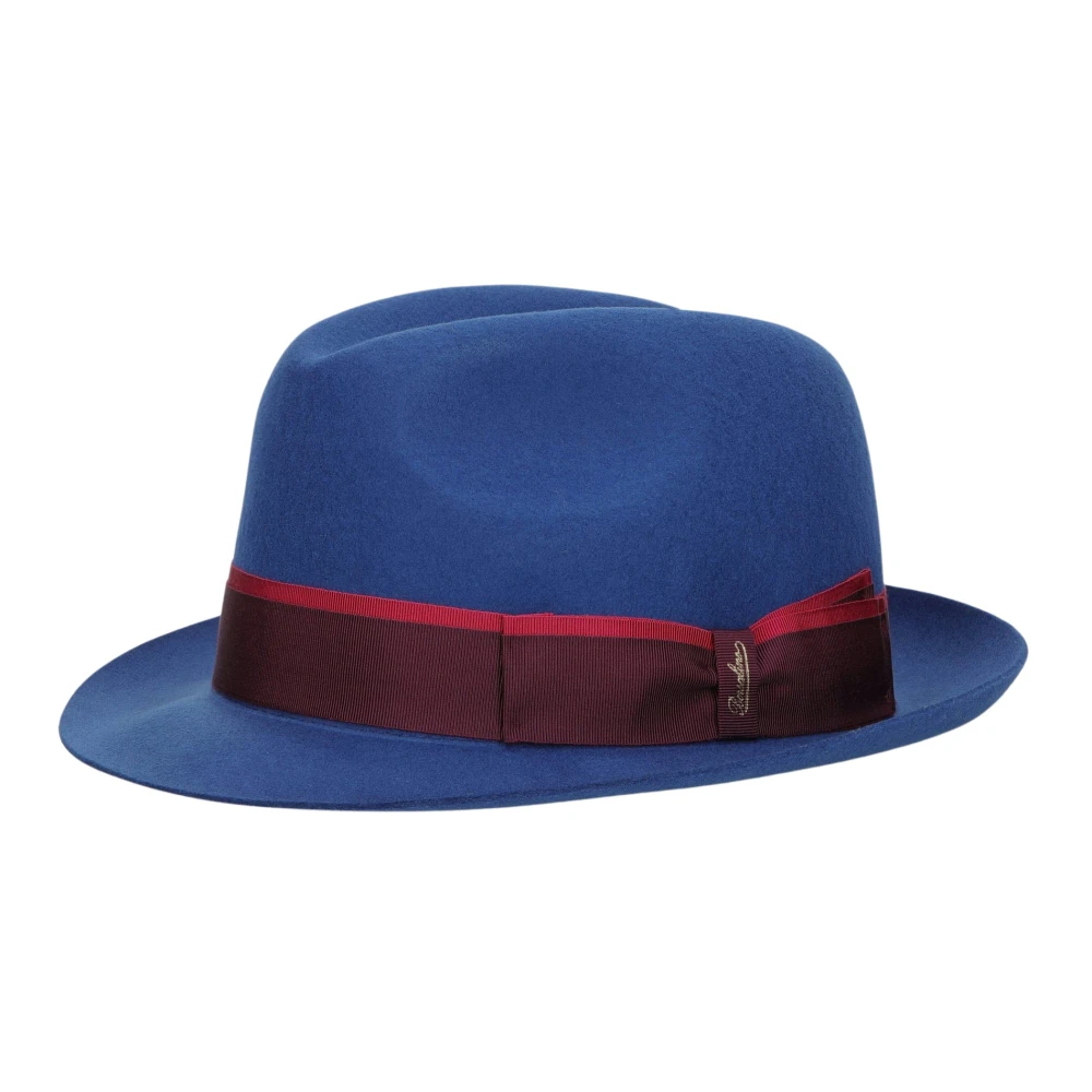 Borsalino Wol Vilt Kleine Rand Hoed Blue Heren