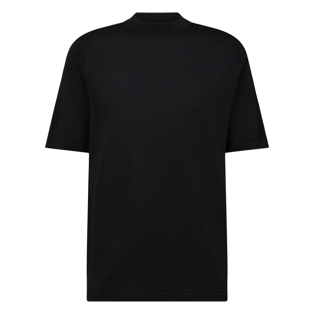 Drykorn Men's Black Micano 10 Fine-Knit T-Shirt - T-Shirts - S - Tops