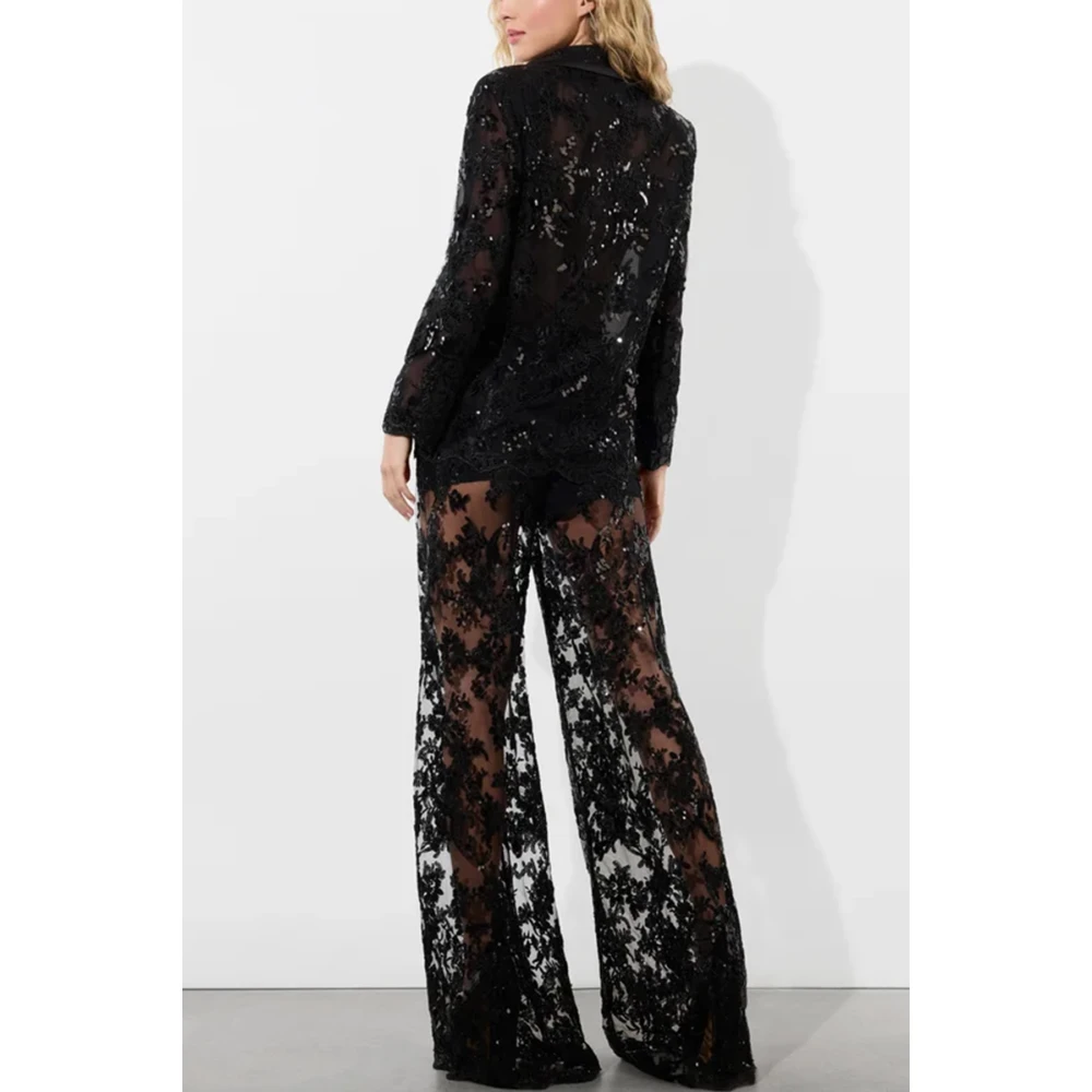 alice + olivia Zwarte Geborduurde Kantjas Black Dames