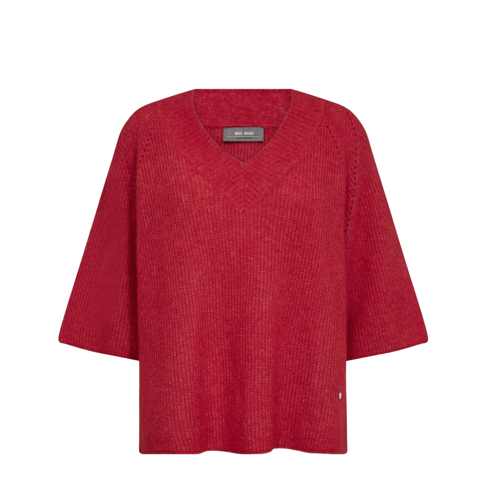 MOS MOSH V-hals Gebreid Strik 168770 Chinees Rood Red Dames