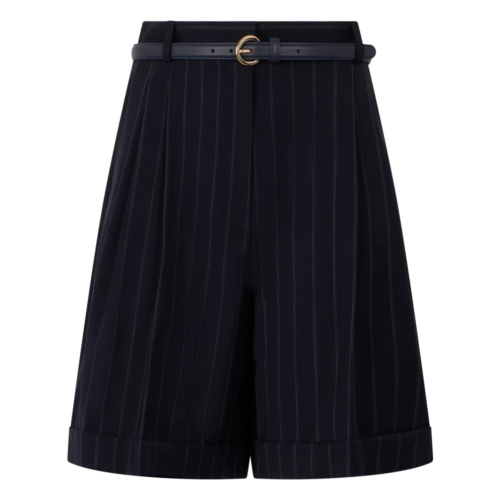 Max Mara Studio Women's Black Striped Wool Bermuda Shorts - Casual Shorts - Xs - Shorts