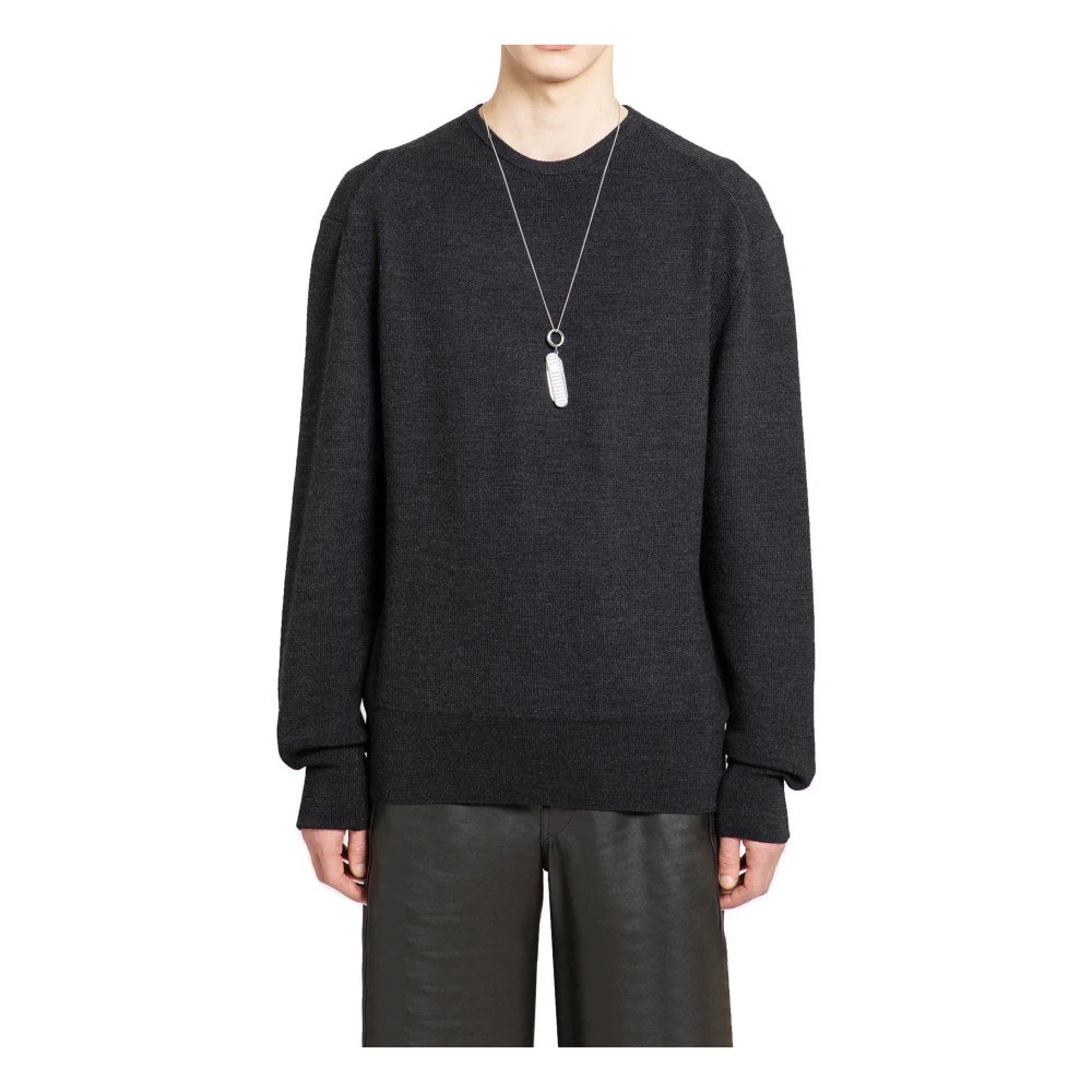 Lemaire Wollen Crew Neck Jumper Gray Heren