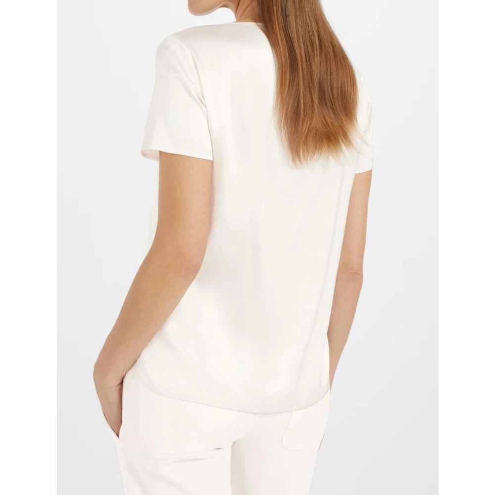 Juvia Viscose Ronde Hals Korte Mouw T-shirt Beige Dames