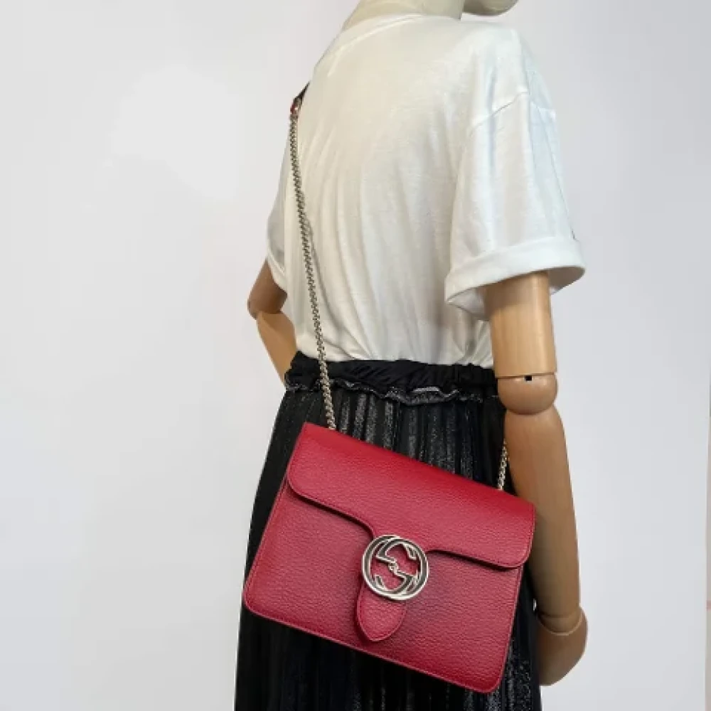 Gucci Vintage Pre-owned Leather gucci-bags Red Dames