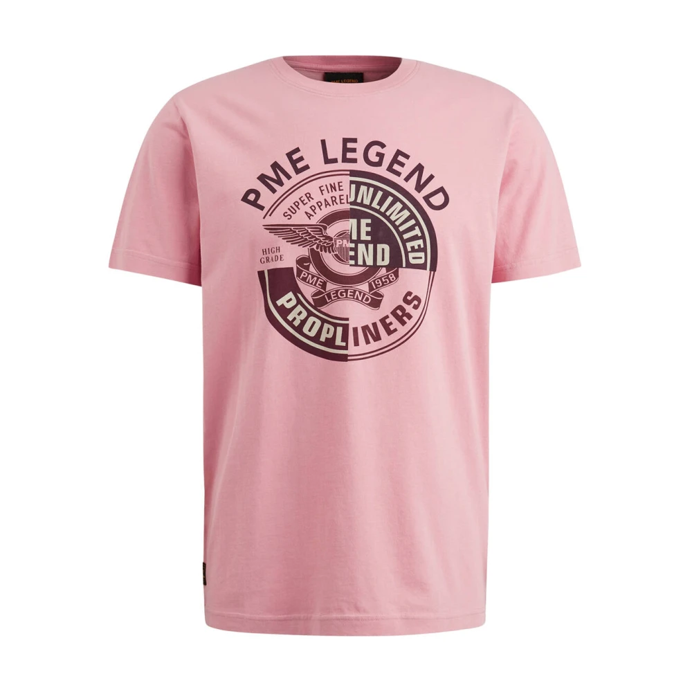 PME Legend Korte Mouw R-hals Jersey T-shirt Pink Heren