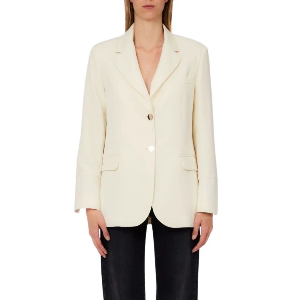 Liu Jo Vrouw Beige Jassen Dames, Xs, Single-Breasted Blazer Met Clutch