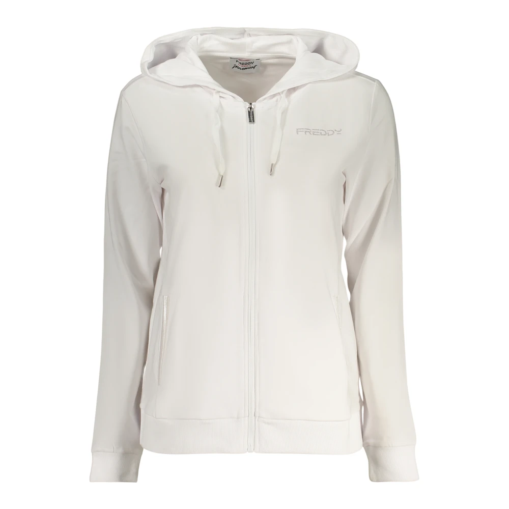 Freddy Women's White Zip-Throughs, L, Long-Sleeved Hoodie