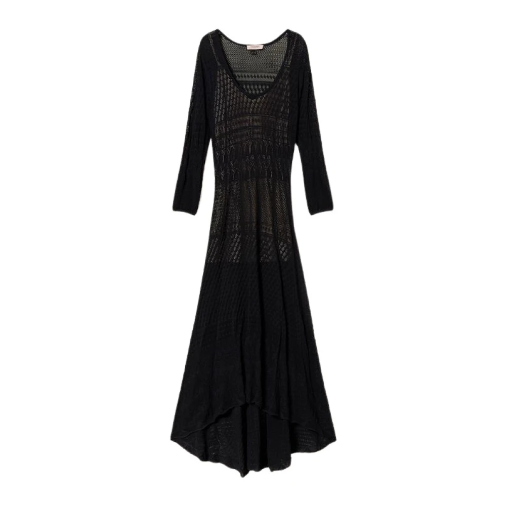 Twinset Maxi dagelijkse jurk Black Dames