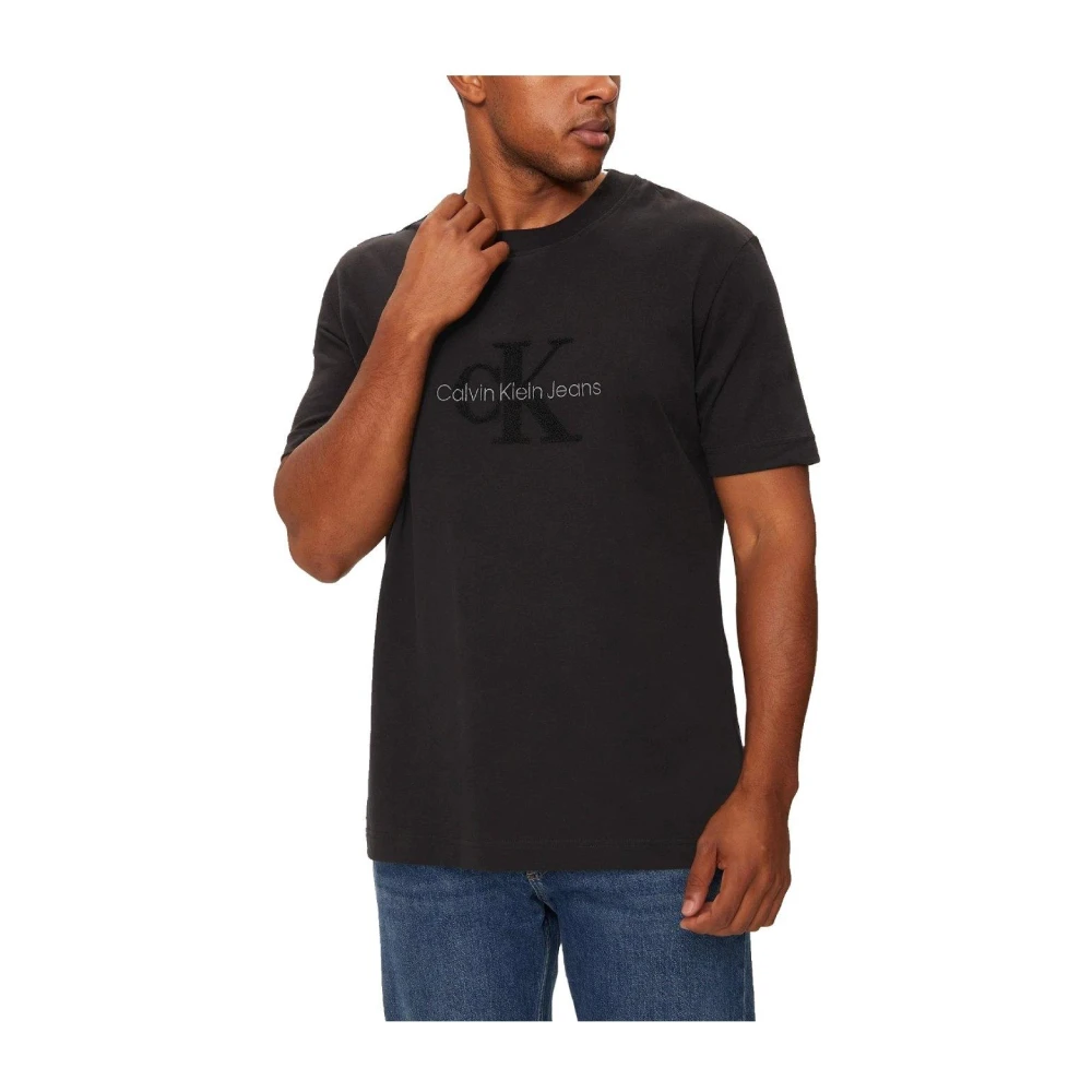 Calvin Klein Chenille Monoloog T-shirt Black Heren