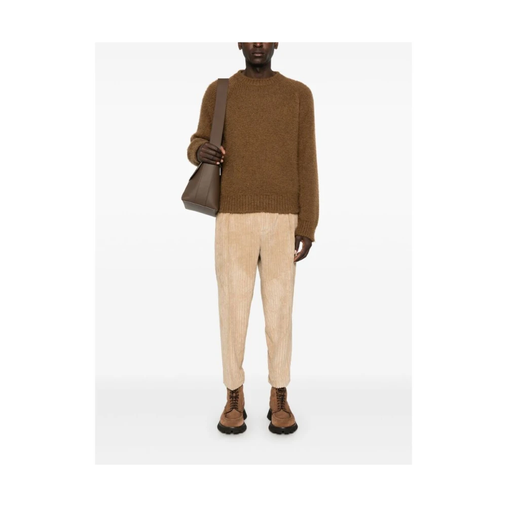 Briglia Beige Corduroy Tapered Leg Broek Beige Heren