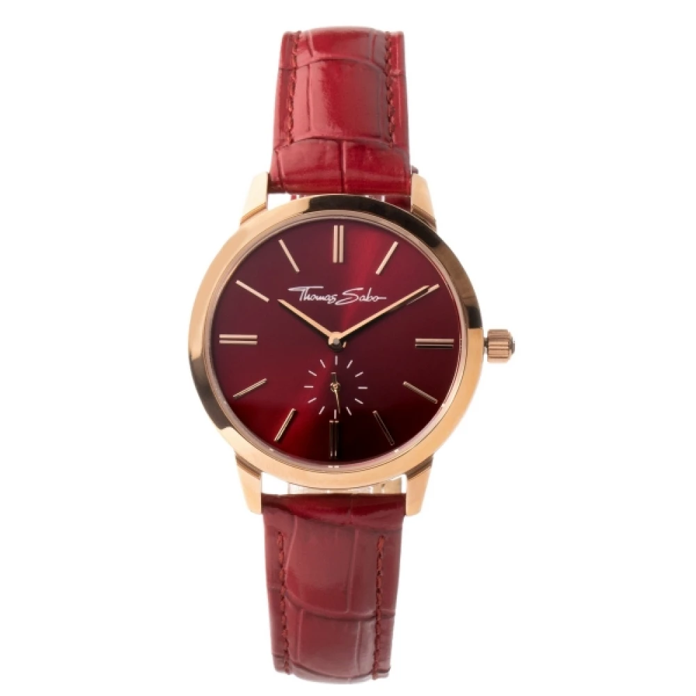 Thomas Sabo Rött läder damklocka Red, Dam