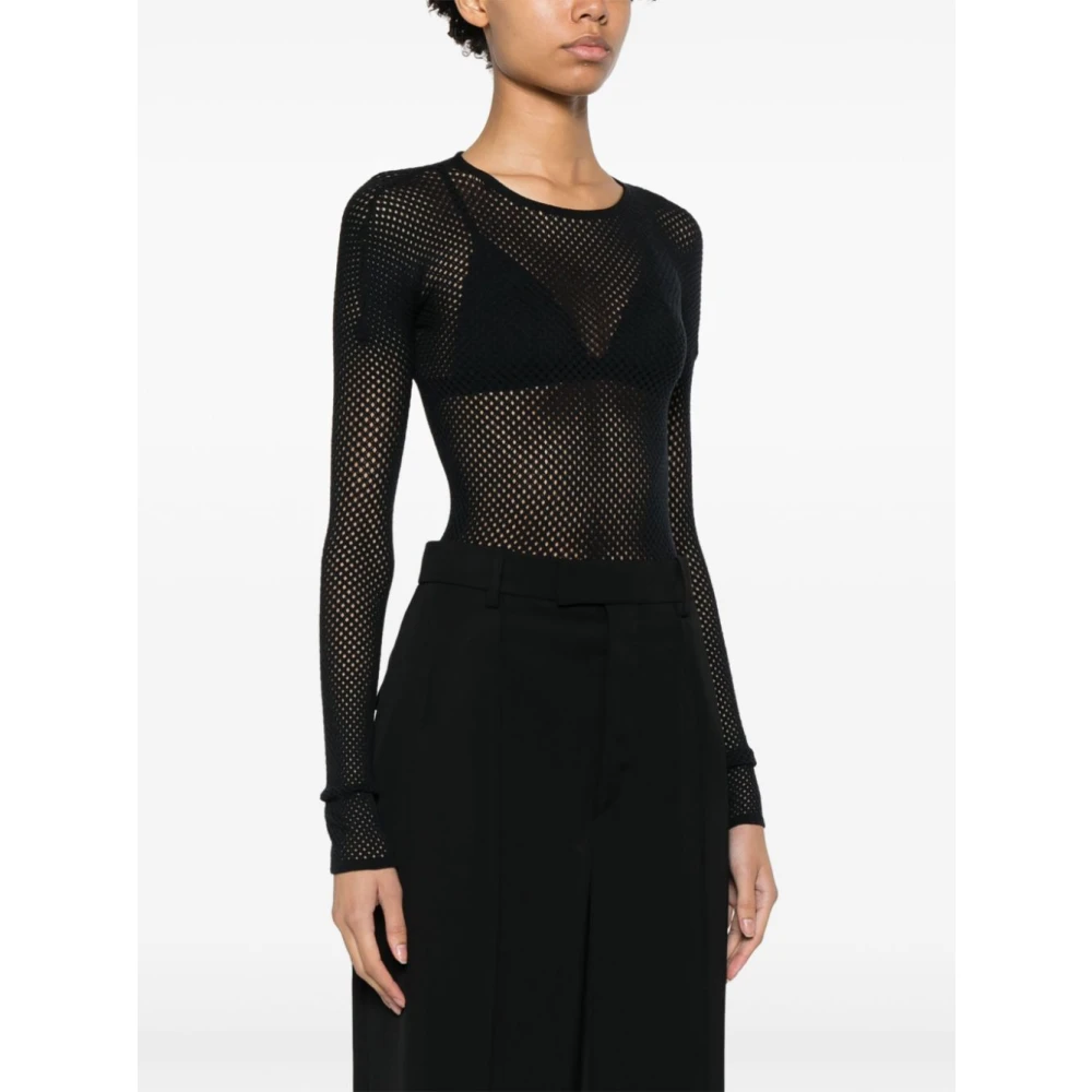 Wardrobe.nyc Zwarte Web Bodysuit Black Dames