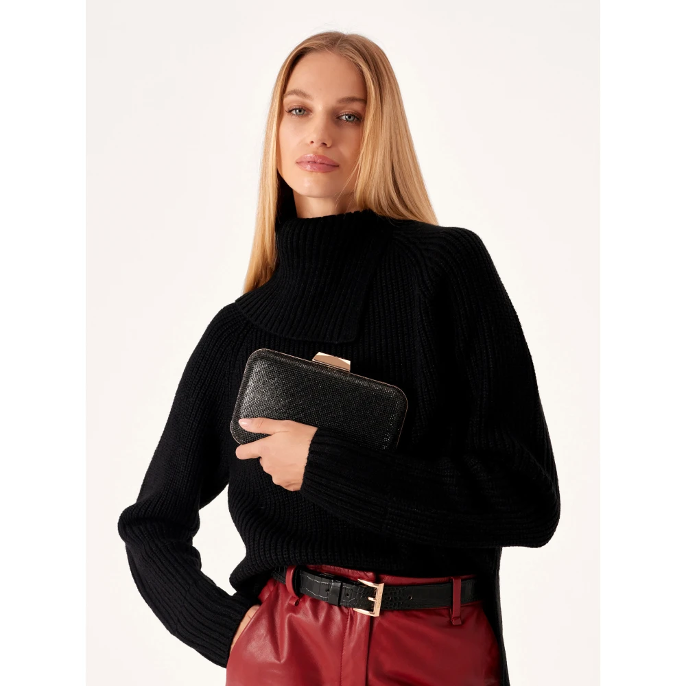 Kazar Kleine glanzende avondhandtas Black Dames