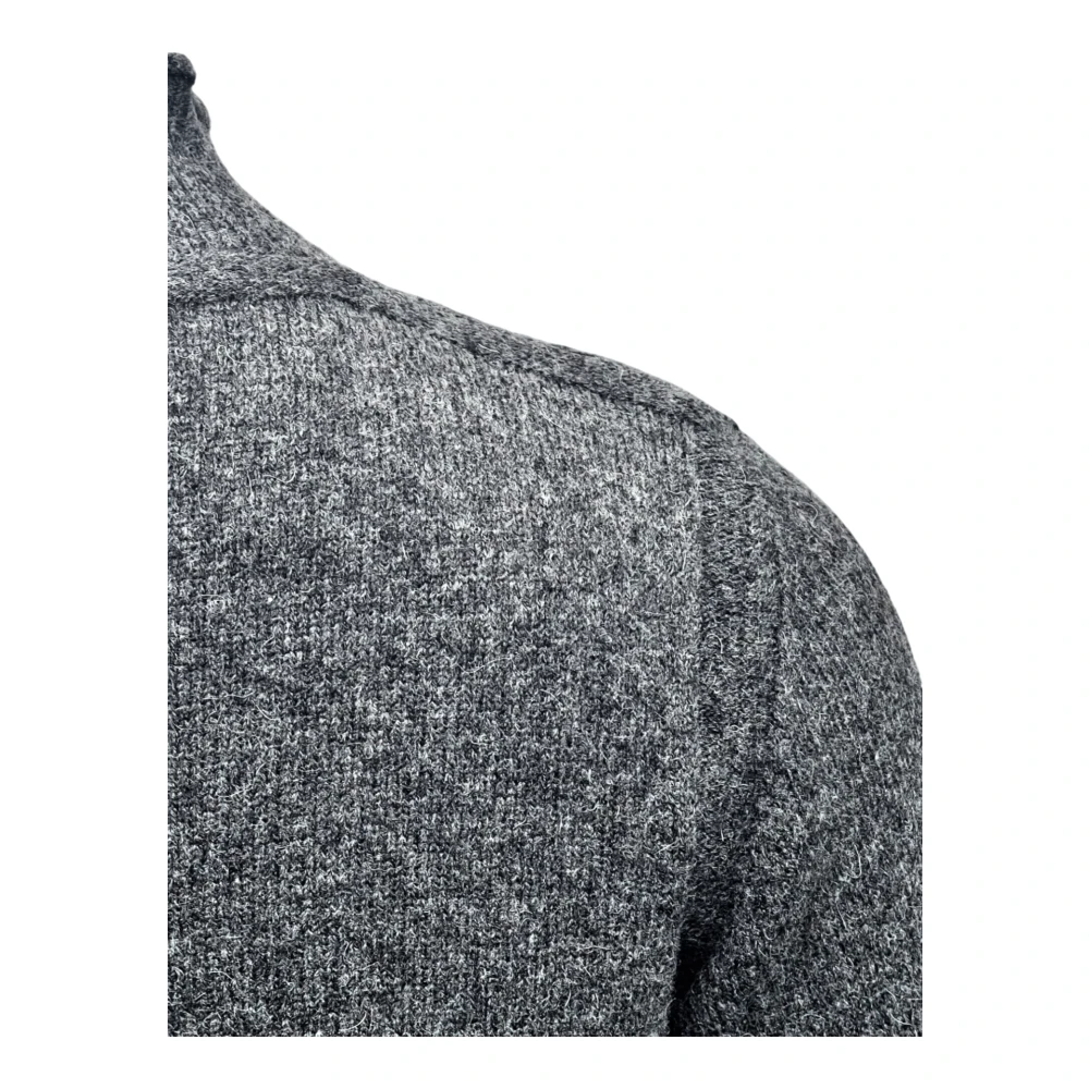 Roberto Collina Merino Baby Camel Staande Kraag Sweater Gray Heren