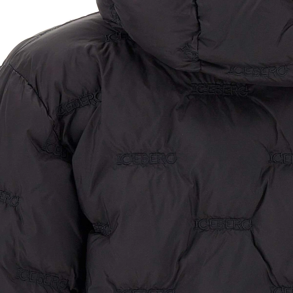 Iceberg Zwarte donsjas met luxe quilten Black Heren