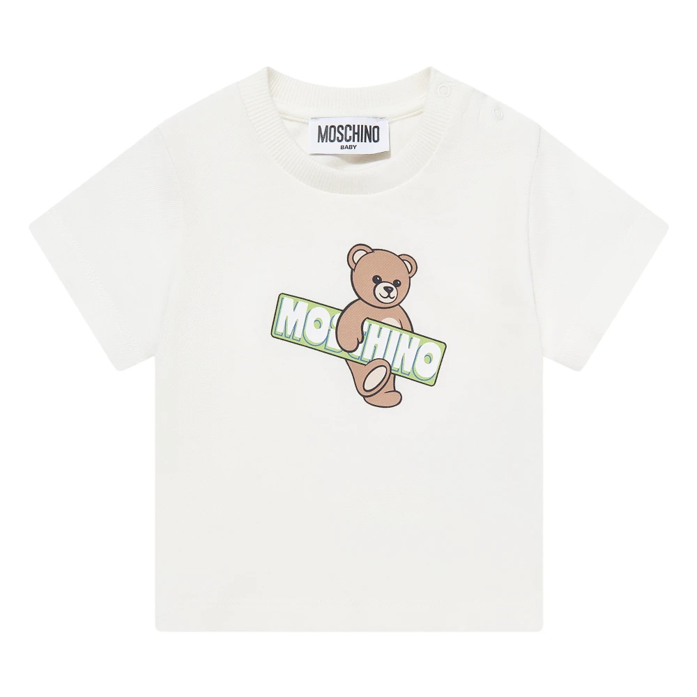 Moschino Unisex Beige Teddy Bear Logo T-Shirt
