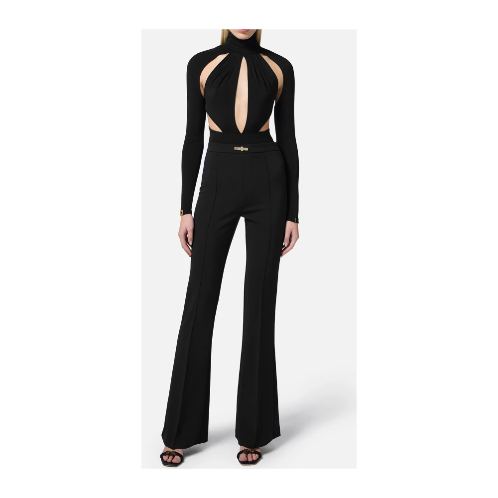 Elisabetta Franchi Zwarte Top met Elegant Ontwerp Black Dames