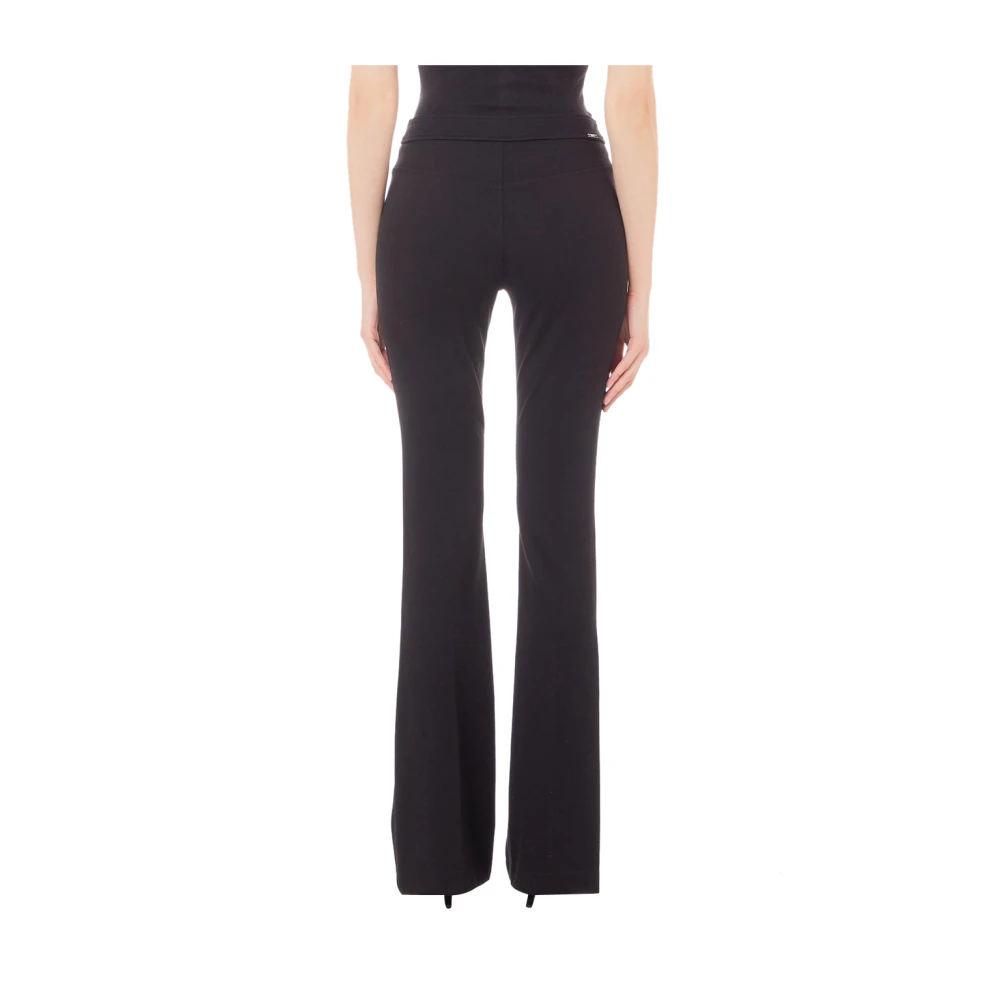 Liu Jo Zwarte Flare Broek Elegant Verfijnd Black Dames