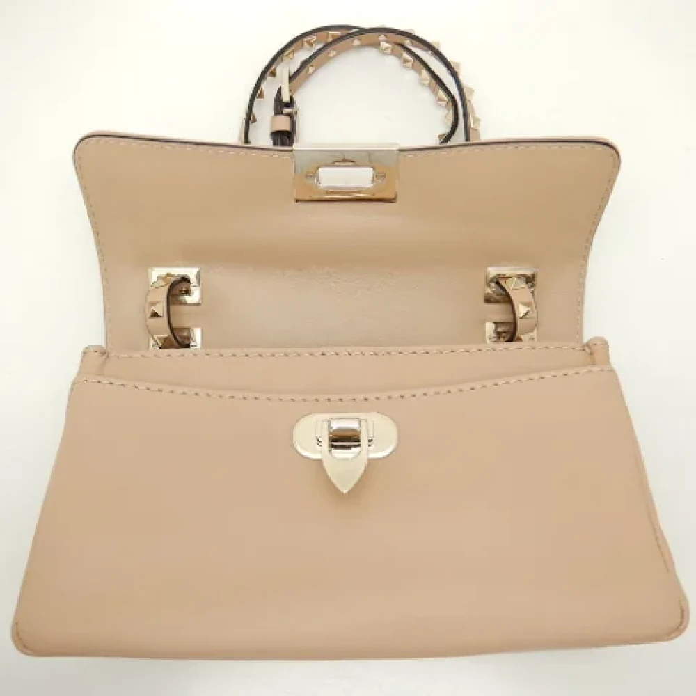 Valentino Vintage Pre-owned Leather shoulder-bags Beige Dames