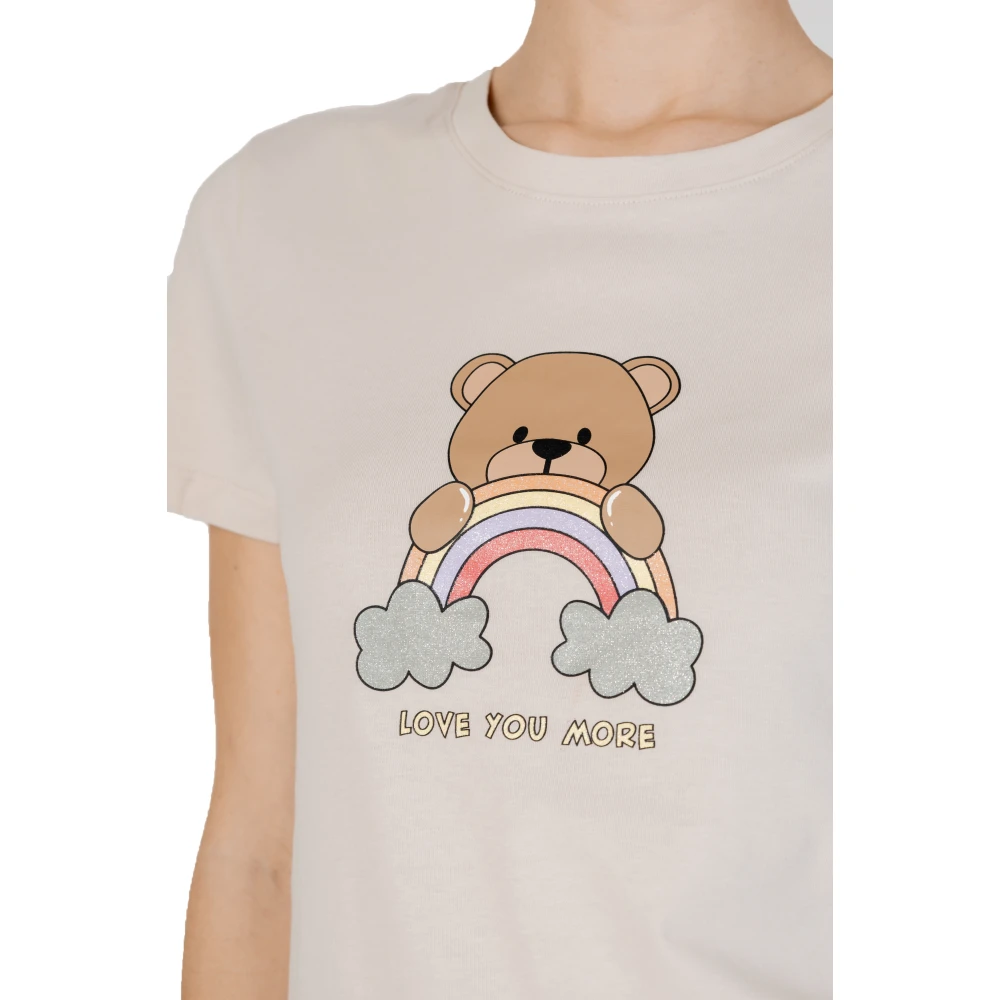 Only Bear Box T-Shirt Dames Collectie Beige Dames