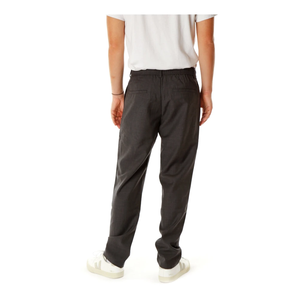 Samsøe Casual Broek met Elastische Tailleband Gray Heren