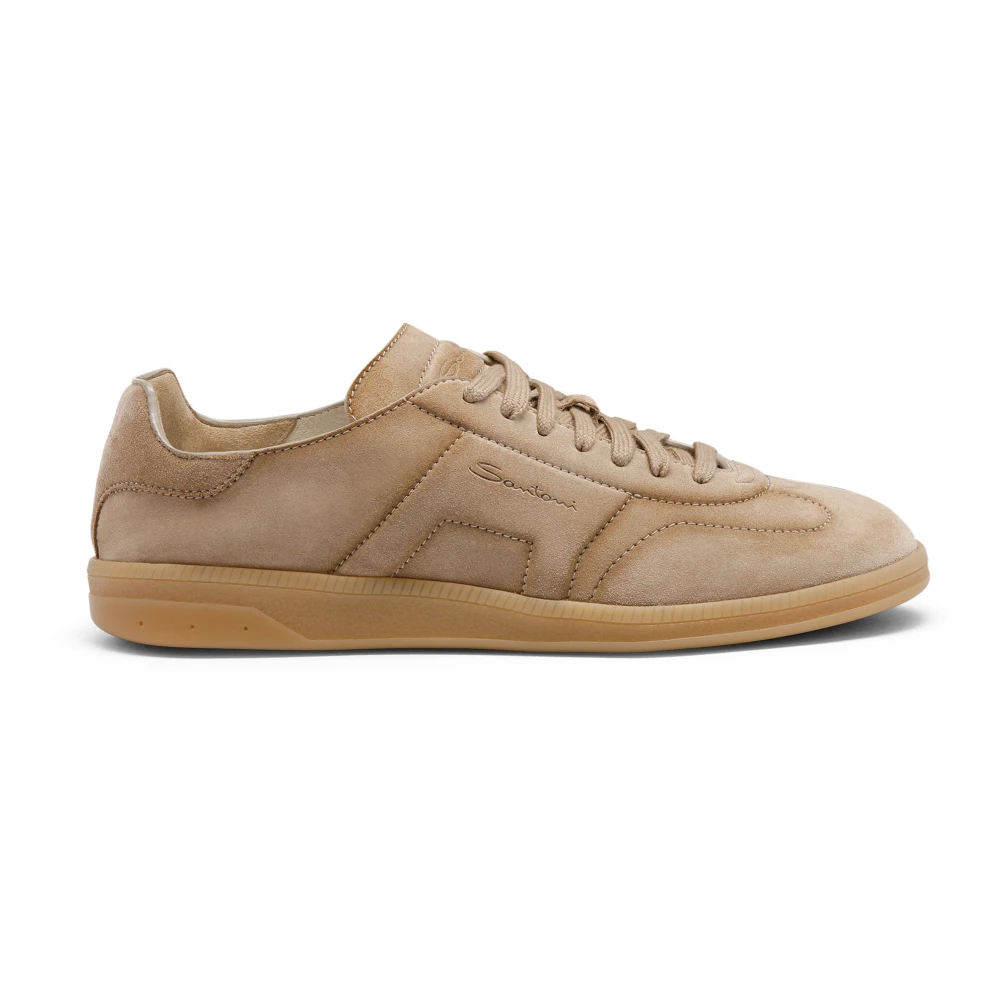 Santoni Men's Brown Suede Sneaker - Sneakers - 6 Uk - Shoes