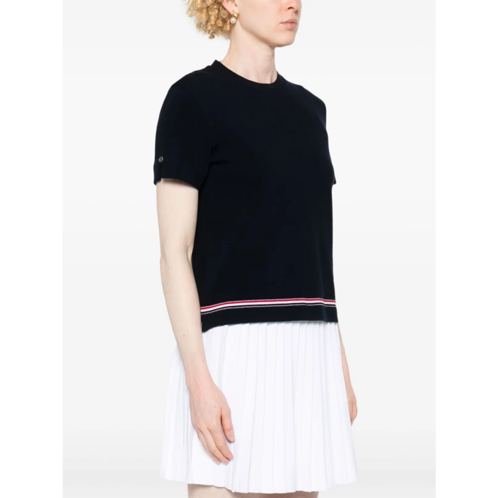 Thom Browne Blauw Poloshirt met Handtekening Strepen Blue Dames