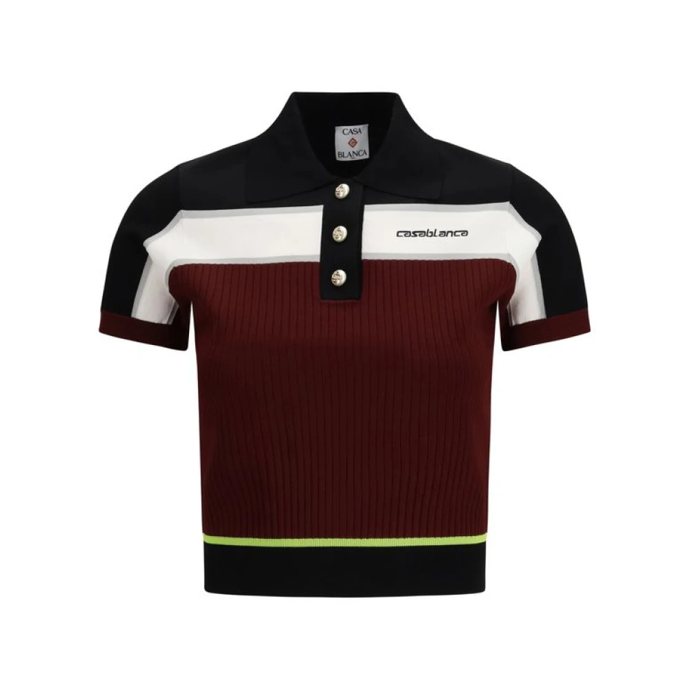 Casablanca Women's Multicolor Polo Shirts, L, Viscose Polo Shirt