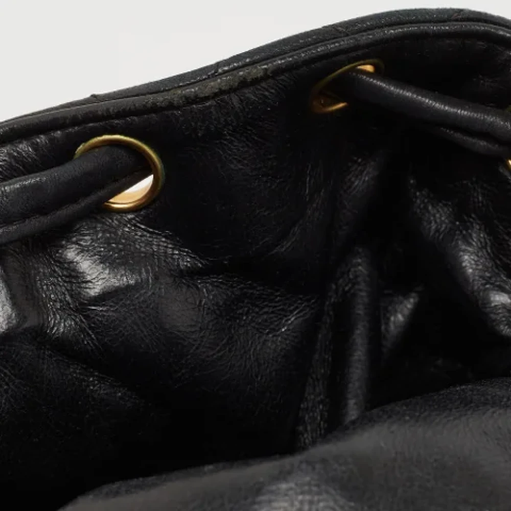 Chanel Vintage Pre-owned Leather backpacks Black Dames