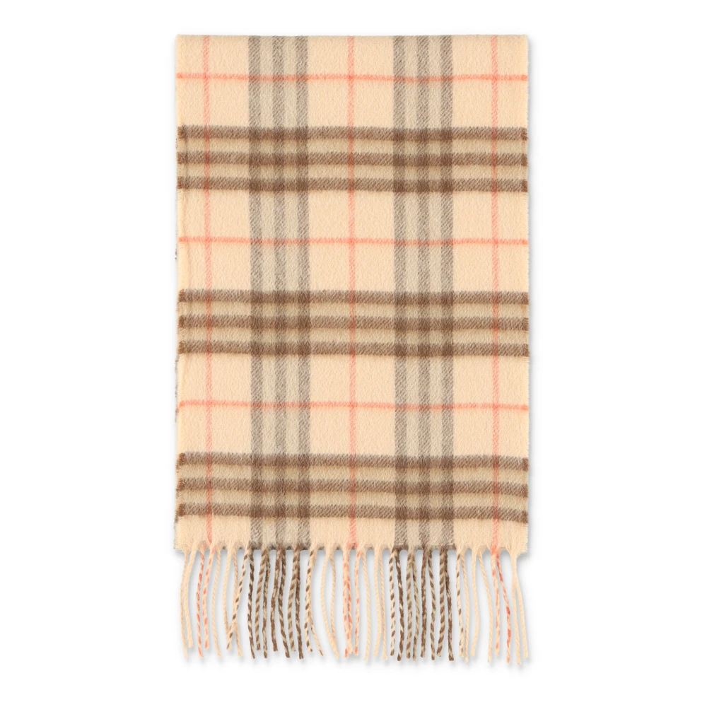 Burberry Lyxigt Rutigt Halsduk med Fransar Beige, Flicka