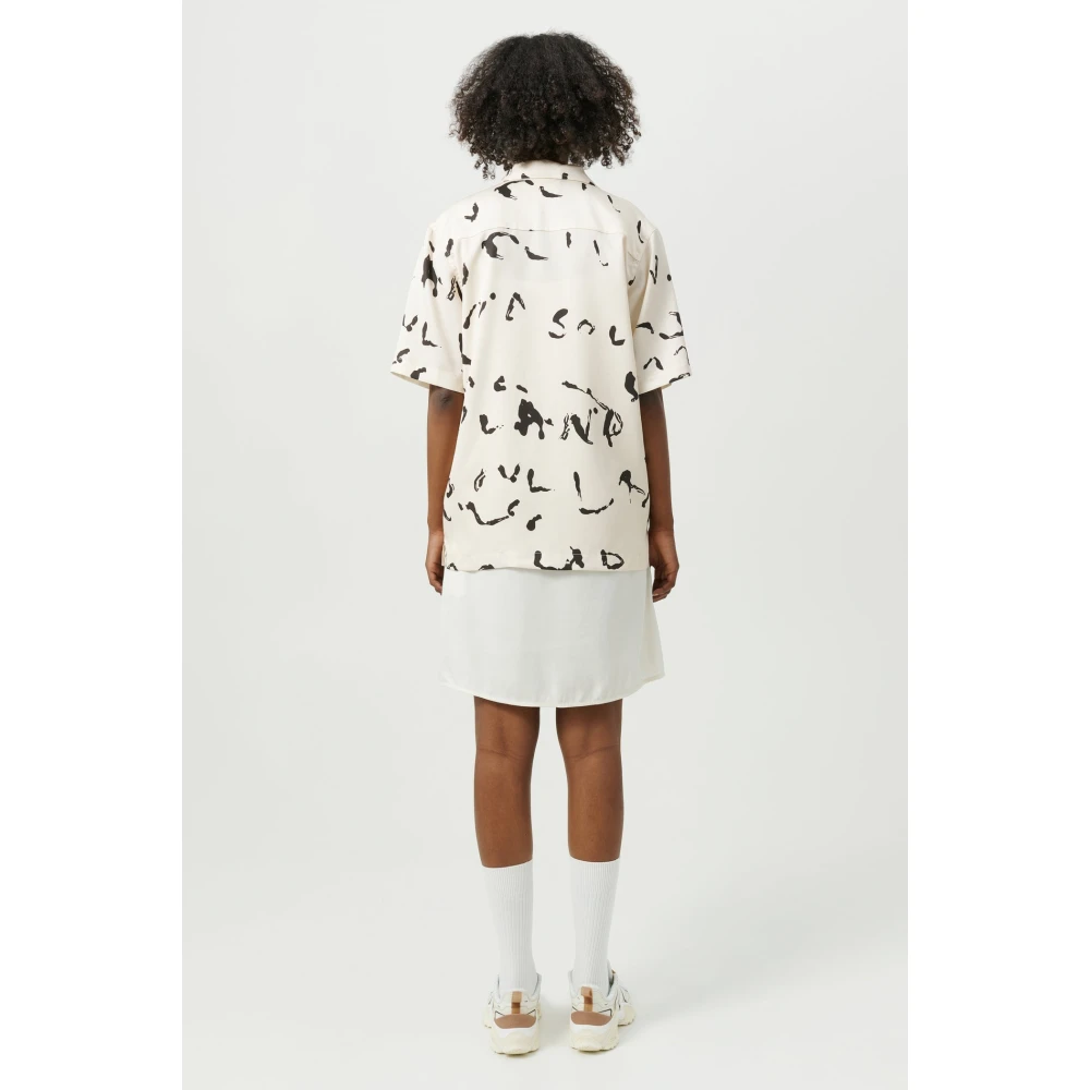 Soulland Digitaal Bedrukte Bowling Kraag Shirt White Heren