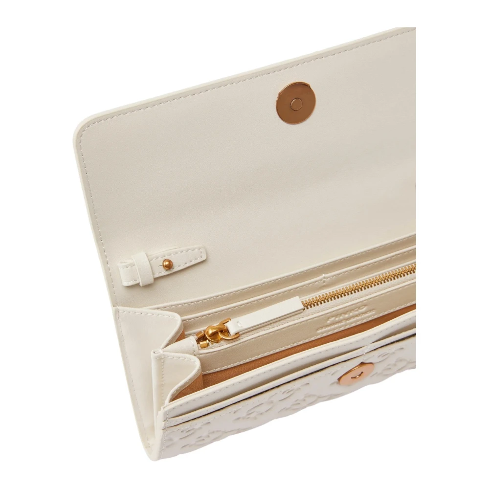 pinko Leren portemonnee met stijlcode White Dames